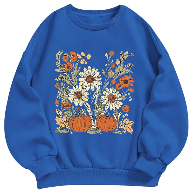 Pumpkin & Wildflower Garden Classic Adult Unisex Crewneck Sweatshirt