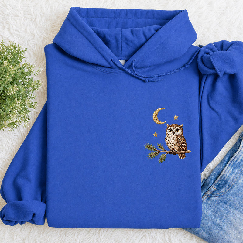 Embroidered Night Owl Classic Adult Unisex Hoodie