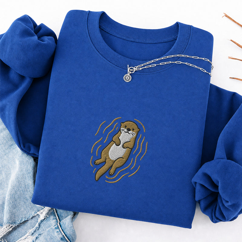Embroidered Otter Classic Crewneck Sweatshirt