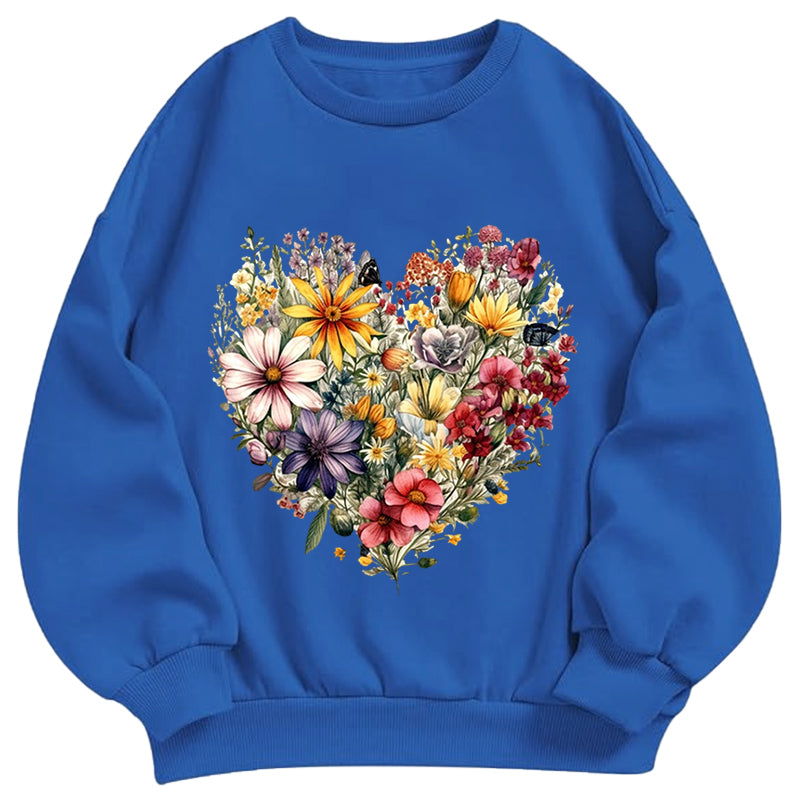 Blooming Heart Garden Classic Adult Unisex Crewneck Sweatshirts