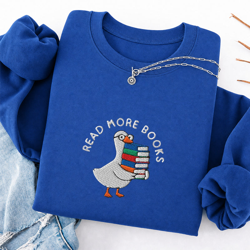 Embroidered Read More Books Goose Classic Crewneck Sweatshirt