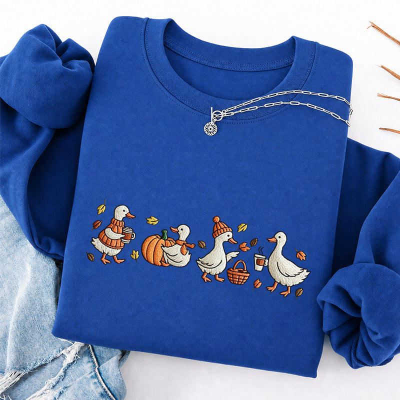 Embroidered Autumn Goose Classic Crewneck Sweatshirt