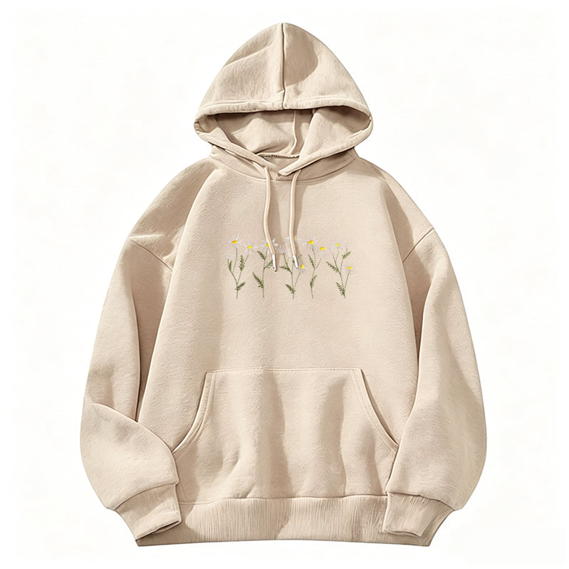 Embroidered Daisy Classic Adult Unisex Hoodie