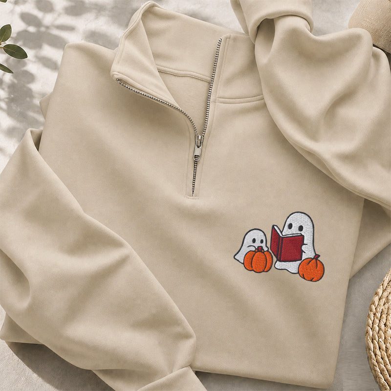 Embroidered Ghost Stories Classic Quarter Zip Sweatshirt
