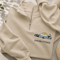 Embroidered Overbuttered Raccoon Classic Quarter Zip Sweatshirt