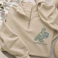 Embroidered Reading Is Coo Classic Quarter Zip Sweatshirt