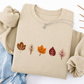 Embroidered Fall Leaves Classic Crewneck Sweatshirt