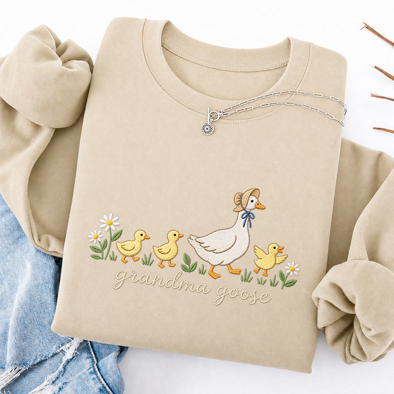 Embroidered Grandma Goose Classic Crewneck Sweatshirt