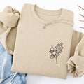 Embroidered Acorns And Leaves Classic Crewneck Sweatshirt