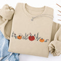 Embroidered Fall Enchanted Pumpkins Classic Crewneck Sweatshirt