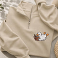 Embroidered Reading Duck Classic Quarter Zip Sweatshirt