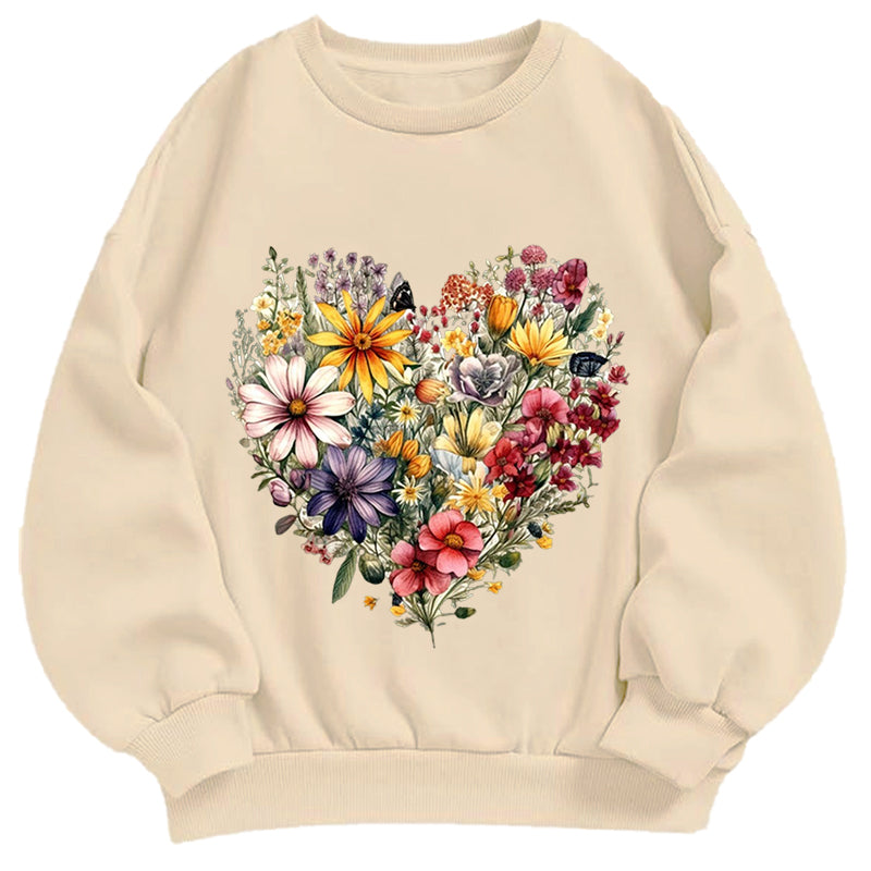 Blooming Heart Garden Classic Adult Unisex Crewneck Sweatshirts