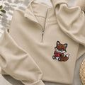 Embroidered Reading Fox Classic Quarter Zip Sweatshirt