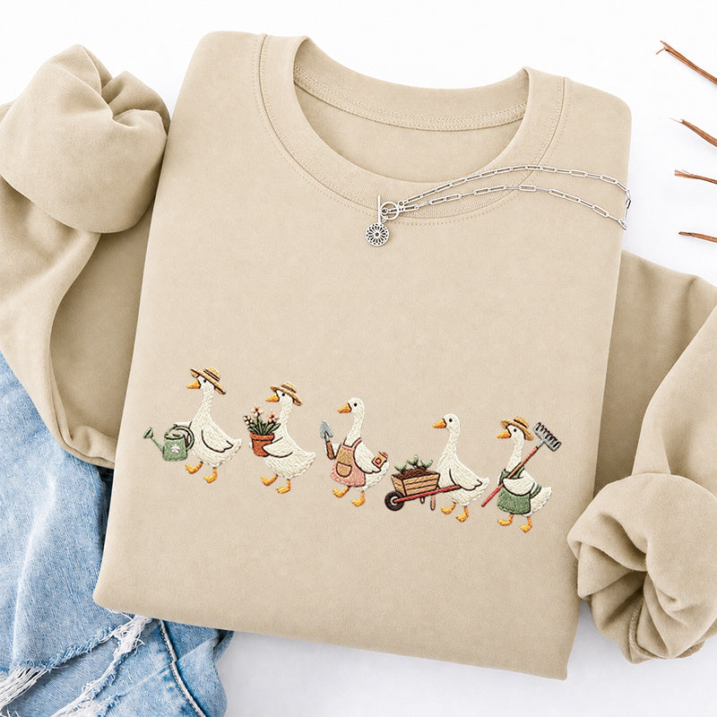 Embroidered Garden Goose Classic Crewneck Sweatshirt