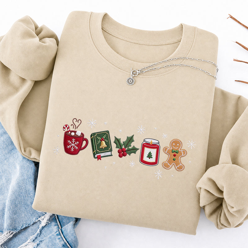 Embroidered Cozy Christmas Classic Crewneck Sweatshirt