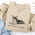 Embroidered One More Chapter Corgi Classic Crewneck Sweatshirt