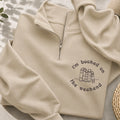 Embroidered Booked On The Weekend Classic Quarter Zip Sweatshirt