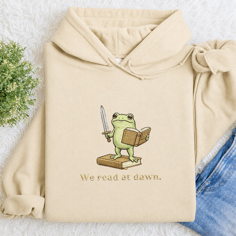 Embroidered We Read At Dawn Classic Adult Unisex Hoodie