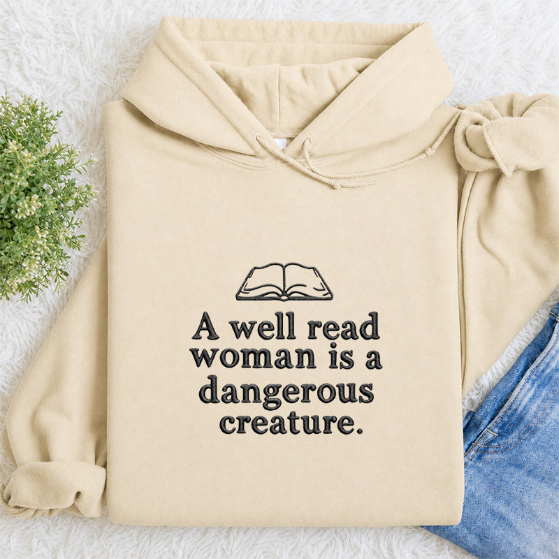 Embroidered A Well Read Woman Classic Adult Unisex Hoodie
