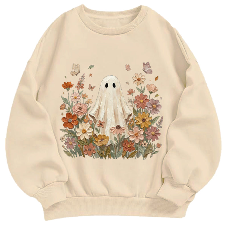 Ghost & Wildflower Garden Classic Adult Unisex Crewneck Sweatshirts
