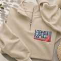 Embroidered Literacy And Justice For All Classic Quarter Zip Sweatshirt