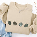 Embroidered Monstera Plant Classic Crewneck Sweatshirt