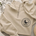Embroidered Dinosaur From The Library Classic Quarter Zip Sweatshirt