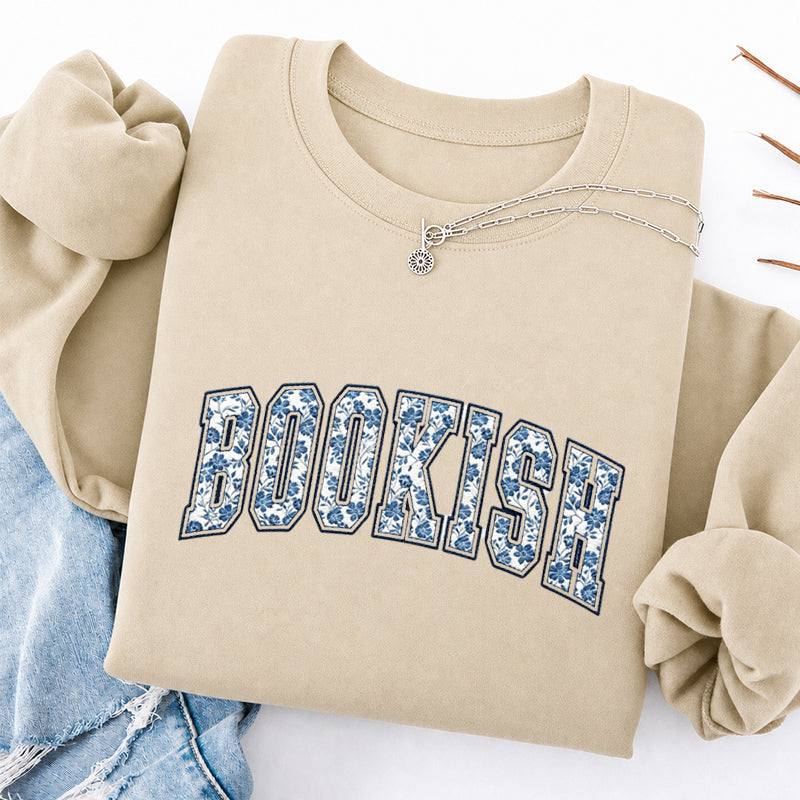 Embroidered Retro Bookish Classic Crewneck Sweatshirt