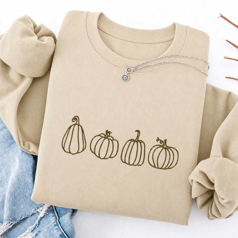 Embroidered Pumpkins Classic Crewneck Sweatshirt