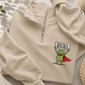 Embroidered Read More Books Frog Classic Quarter Zip Sweatshirt