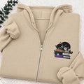 Embroidered Cat Book Classic Full Zip Hoodie