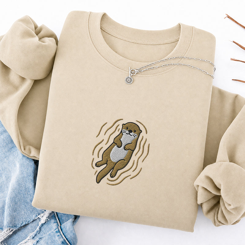 Embroidered Otter Classic Crewneck Sweatshirt