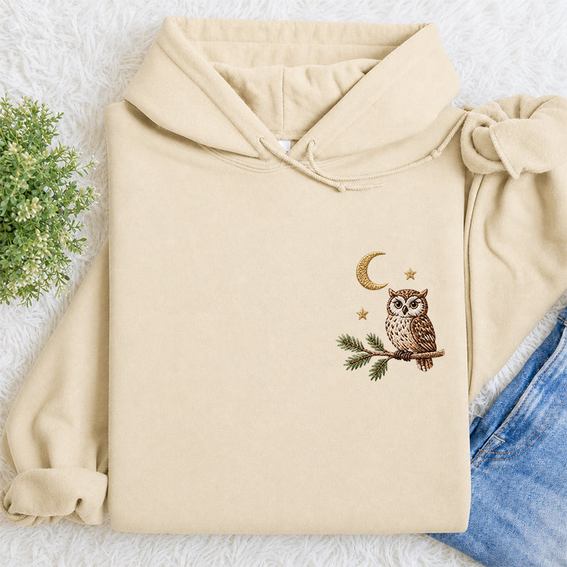 Embroidered Night Owl Classic Adult Unisex Hoodie