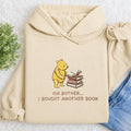Embroidered Funny Bear Reading Books Classic Adult Unisex Hoodie