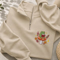 Embroidered Bookish Frog Classic Quarter Zip Sweatshirt