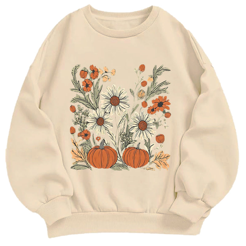 Pumpkin & Wildflower Garden Classic Adult Unisex Crewneck Sweatshirt