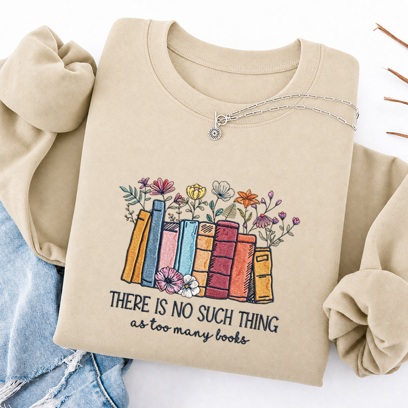 Embroidered Floral Book Classic Crewneck Sweatshirt