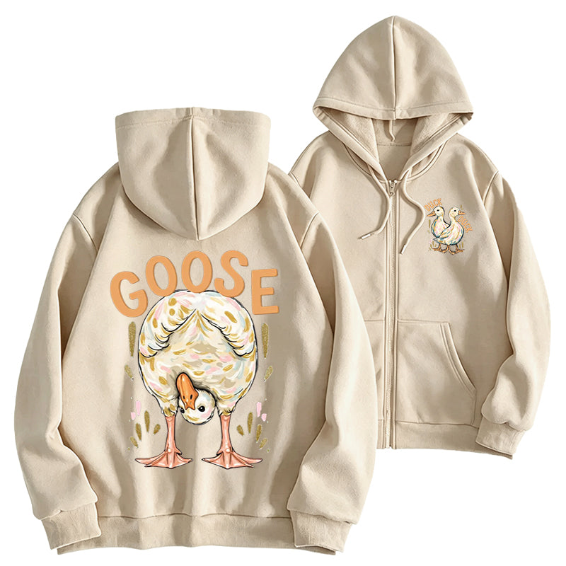 Funny Goose Adult Unisex Full Zip Hoodie
