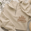 Embroidered Sorry I'm Booked Classic Quarter Zip Sweatshirt