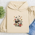 Embroidered Floral Ghost Reading Classic Adult Unisex Hoodie