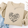 Embroidered Book Heart Classic Crewneck Sweatshirt