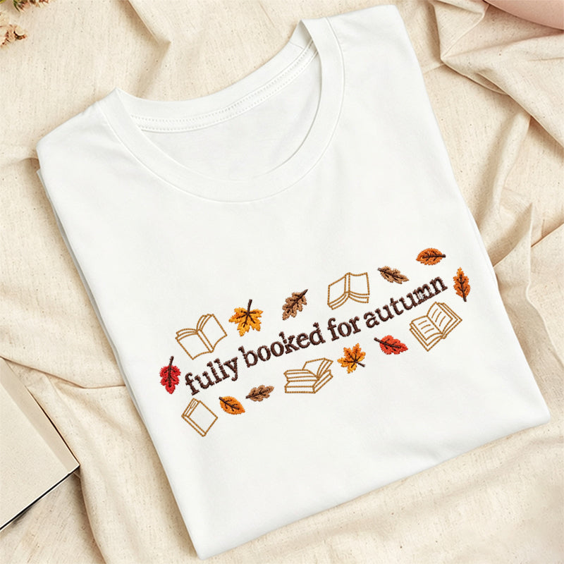 Embroidered Booked for Autumn Classic Adult Unisex Crew Neck T-Shirt