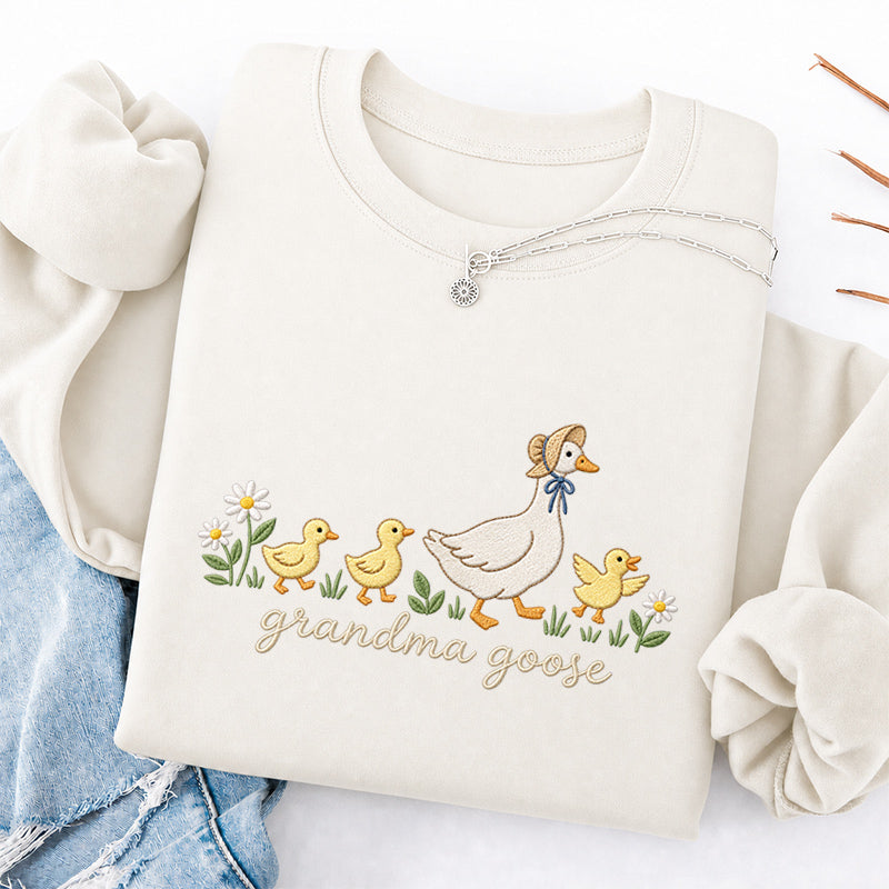 Embroidered Grandma Goose Classic Crewneck Sweatshirt