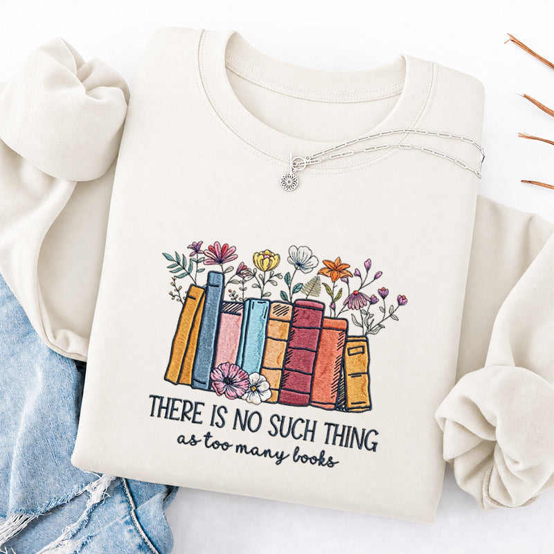 Embroidered Floral Book Classic Crewneck Sweatshirt