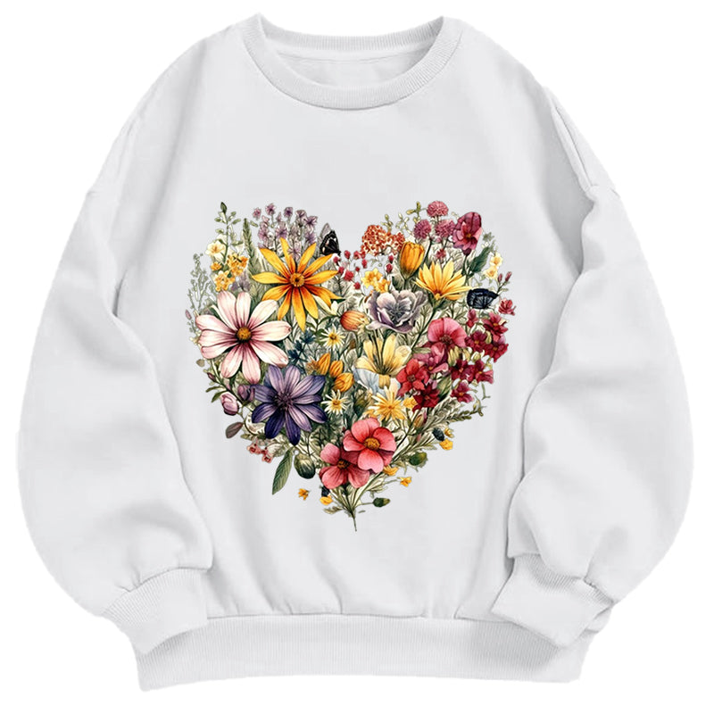 Blooming Heart Garden Classic Adult Unisex Crewneck Sweatshirts