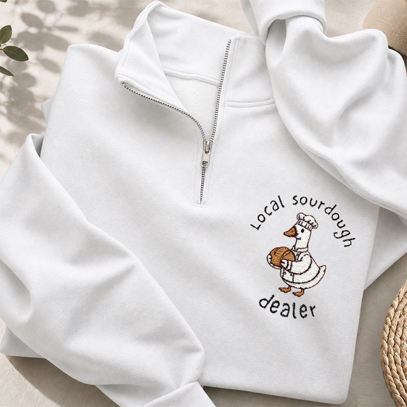 Embroidered Local Sourdough Dealer Classic Quarter Zip Sweatshirt