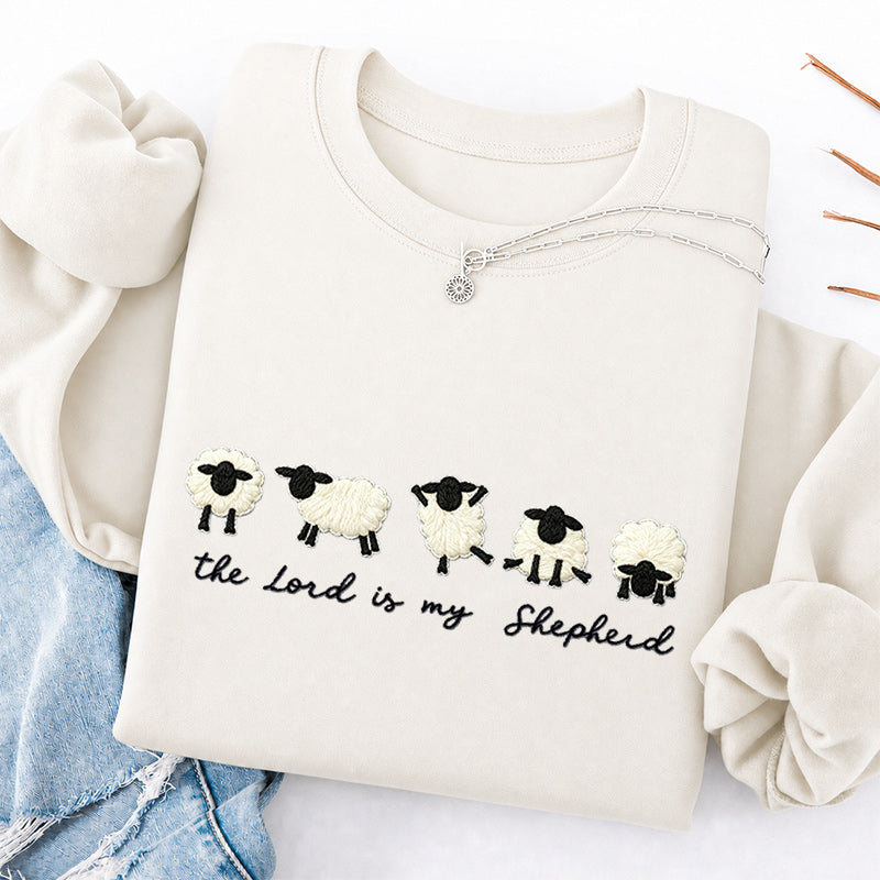 Embroidered Christian Sheep Classic Crewneck Sweatshirt