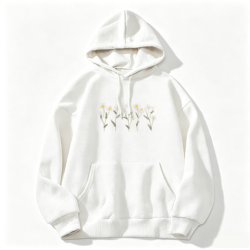 Embroidered Daisy Classic Adult Unisex Hoodie