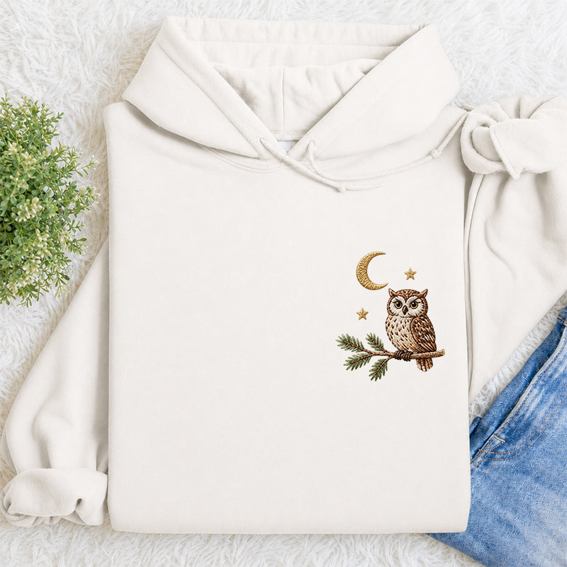Embroidered Night Owl Classic Adult Unisex Hoodie