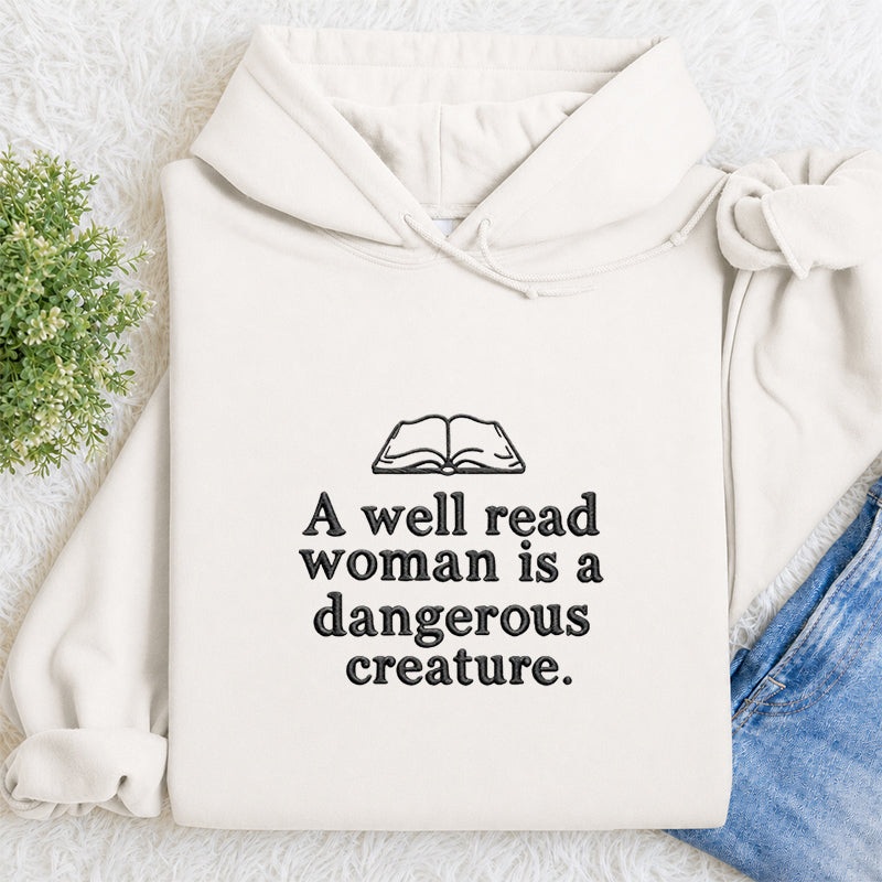 Embroidered A Well Read Woman Classic Adult Unisex Hoodie